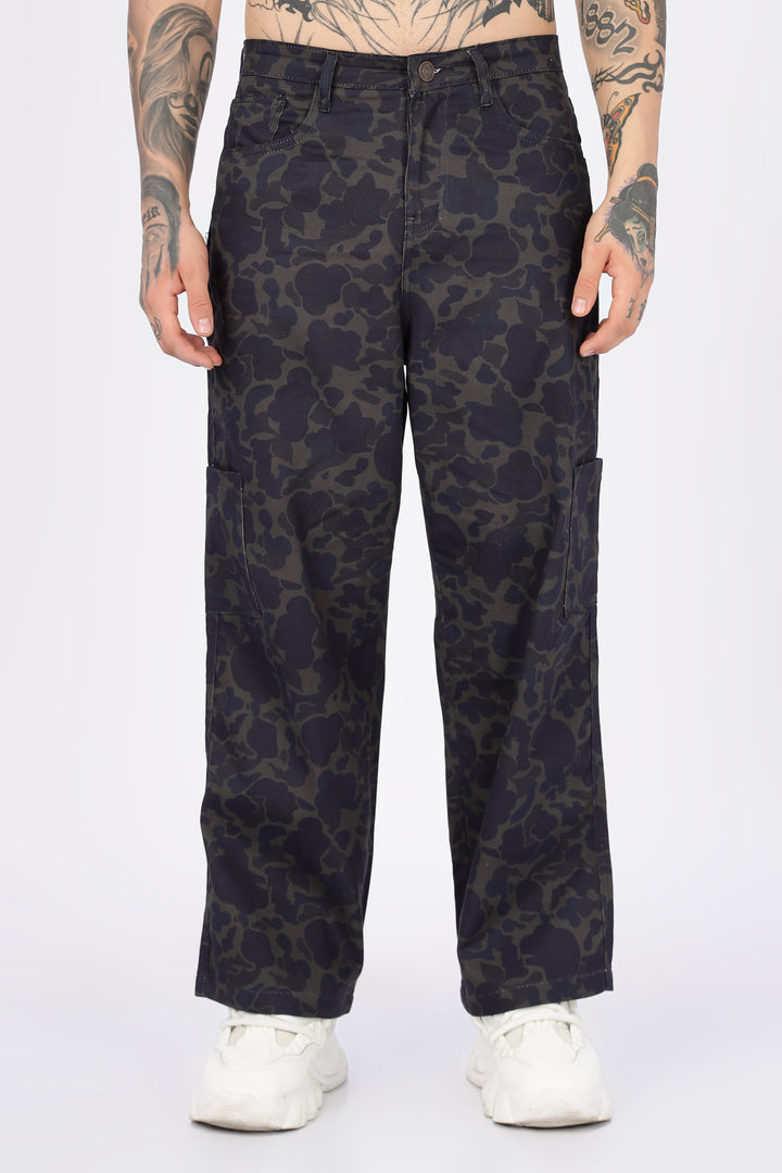 Camouflage Printed Baggy Cargo Pants
