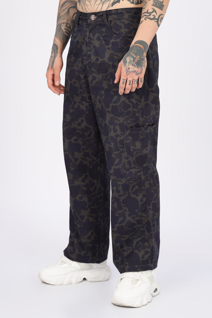 Camouflage Printed Baggy Cargo Pants
