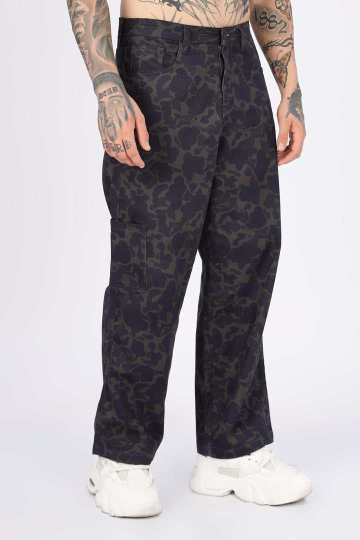 Camouflage Printed Baggy Cargo Pants