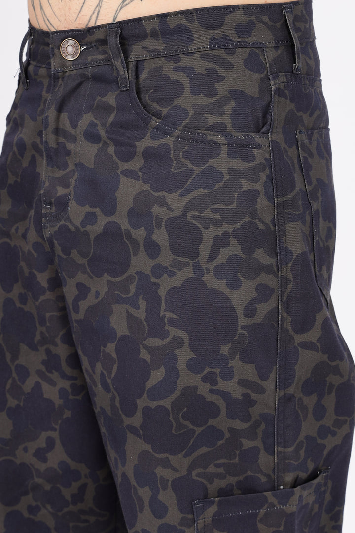 Camouflage Printed Baggy Cargo Pants