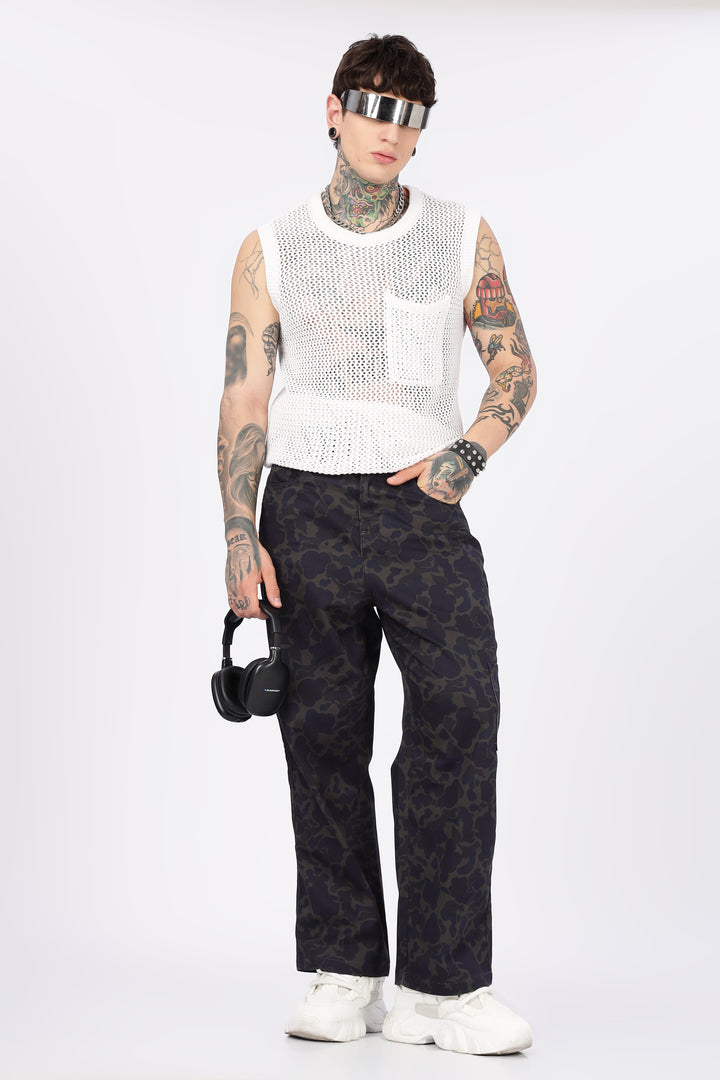 Camouflage Printed Baggy Cargo Pants