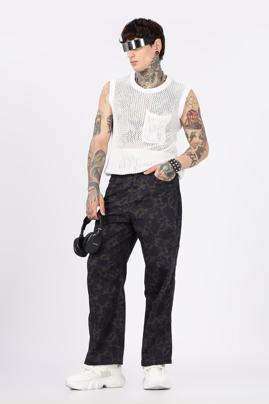 Camouflage Printed Baggy Cargo Pants