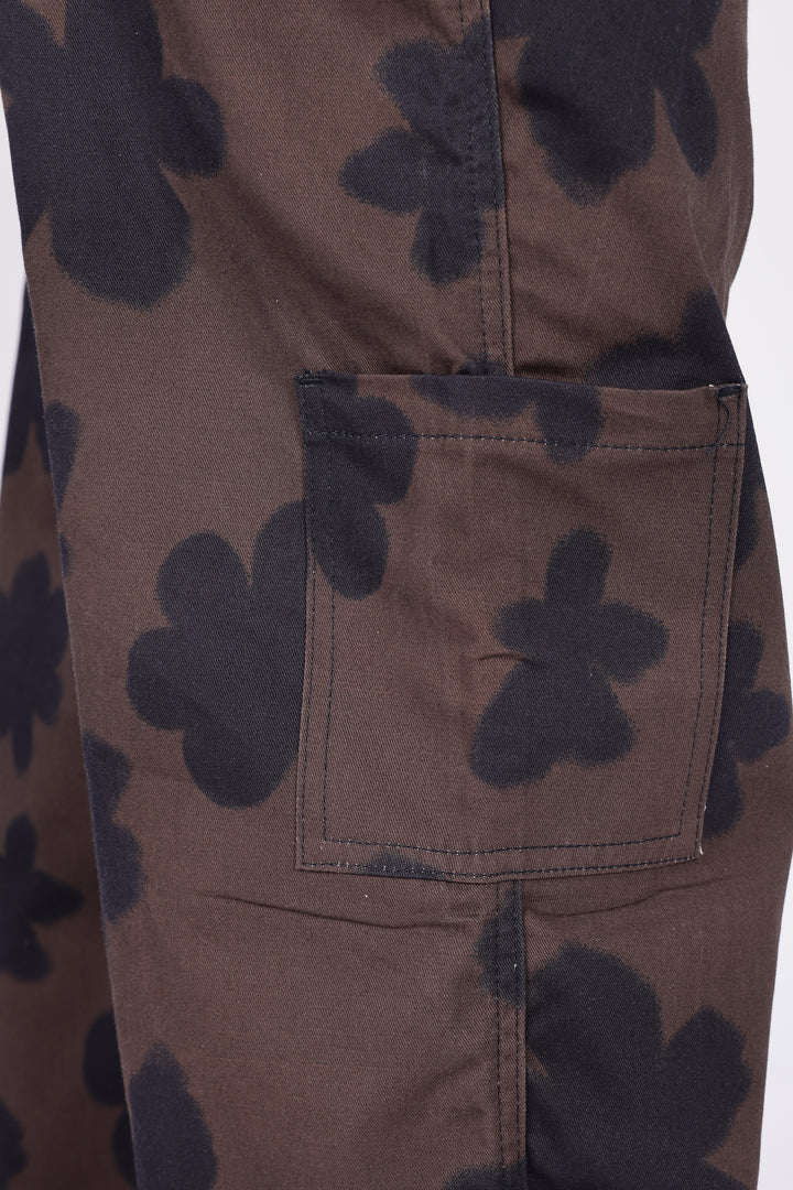 Floral Printed Baggy Cargo Pants