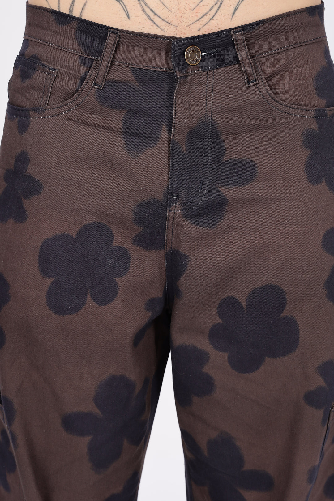 Floral Printed Baggy Cargo Pants