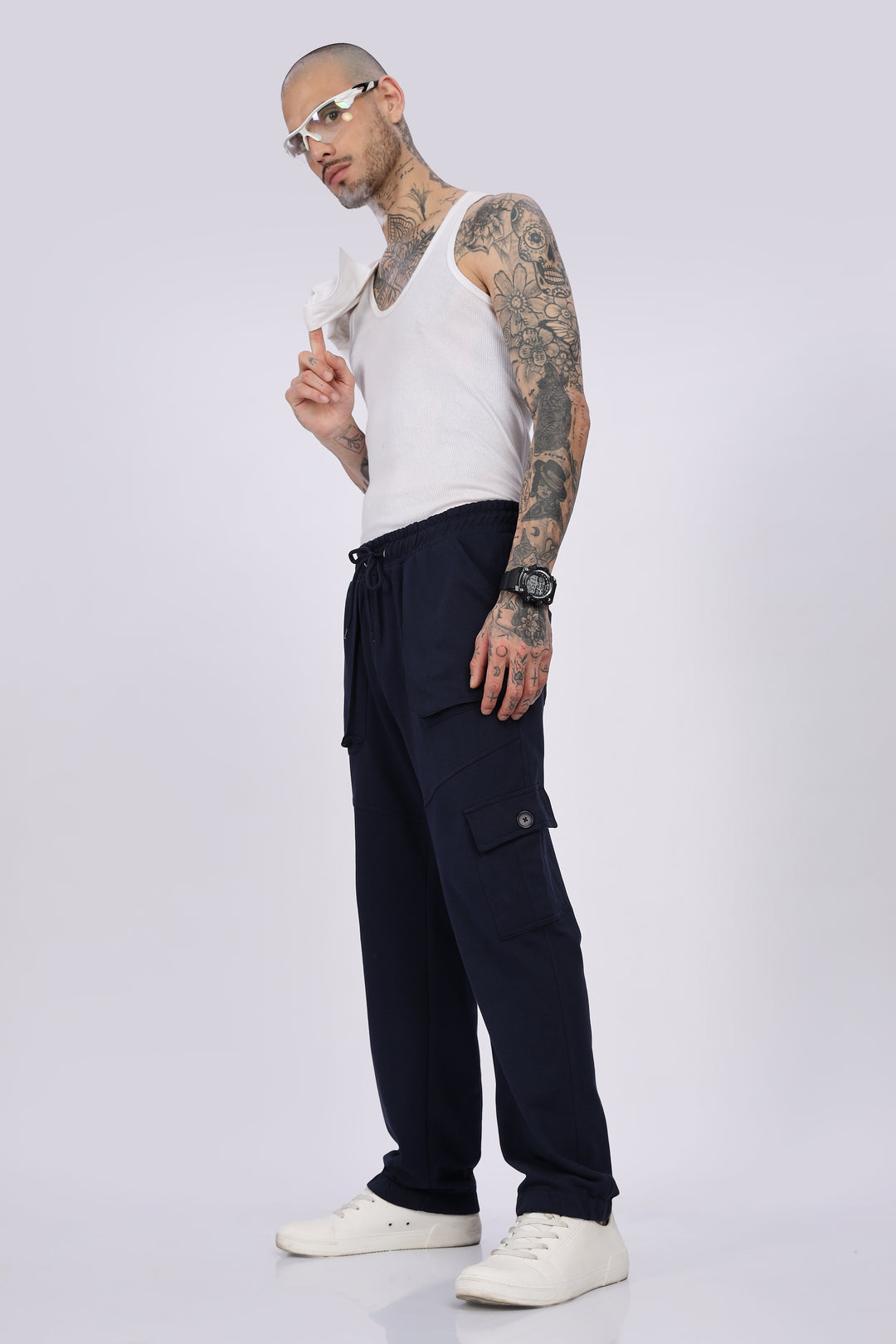 Navy Blue Regular Fit Joggers