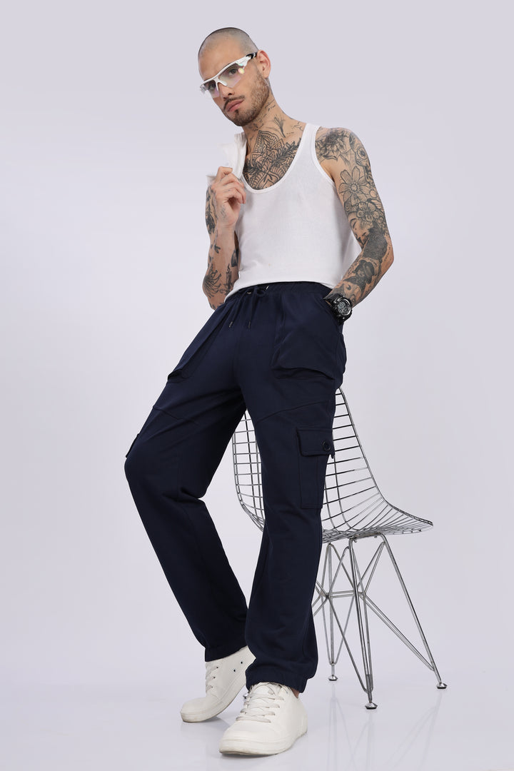 Navy Blue Regular Fit Joggers