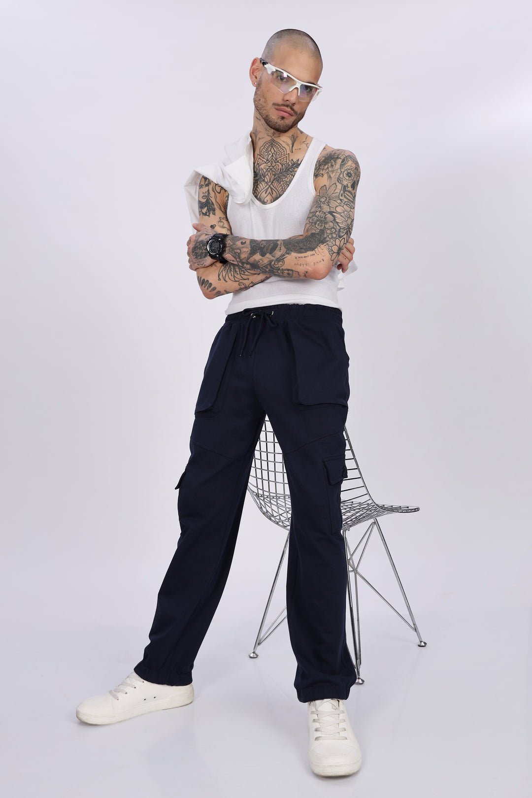Navy Blue Regular Fit Joggers