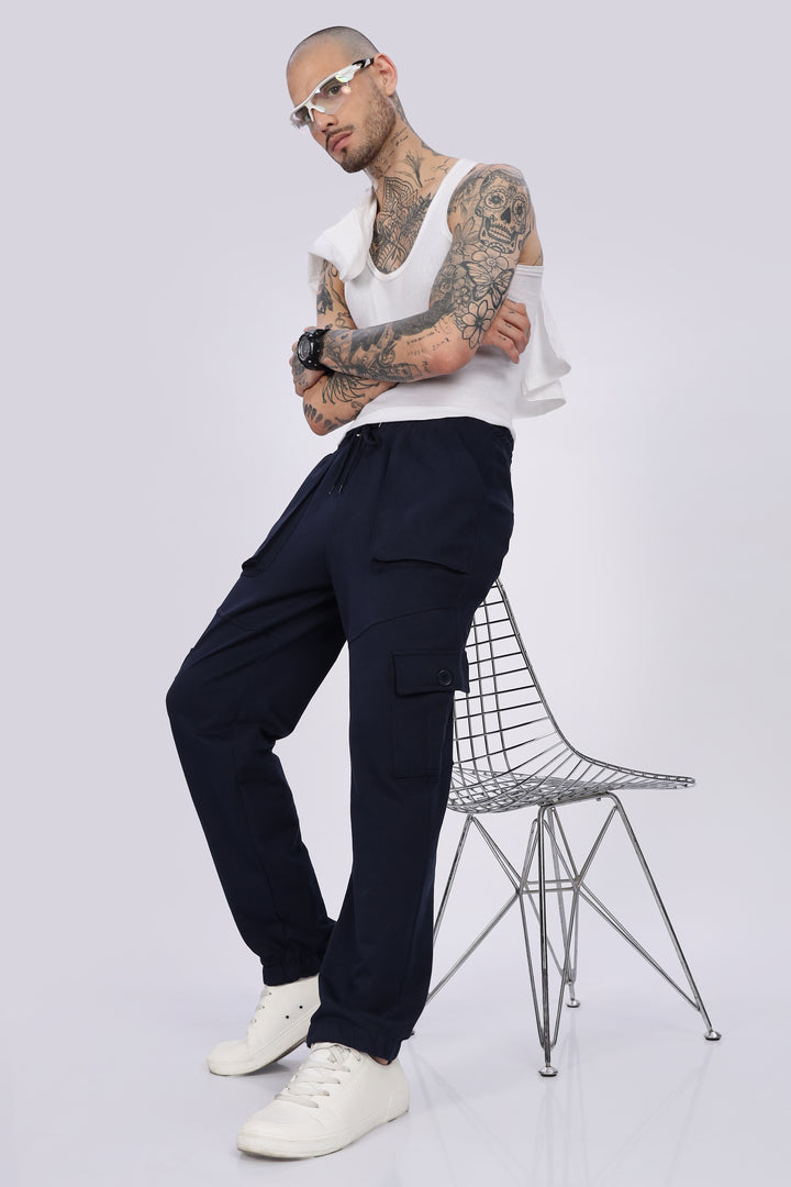 Navy Blue Regular Fit Joggers