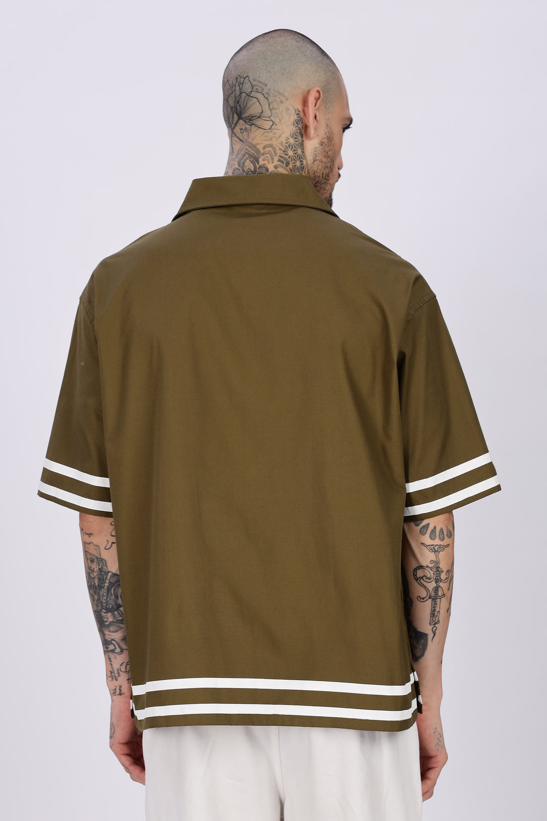 Altered Realities: Olive Embroidery Oversized Shirt