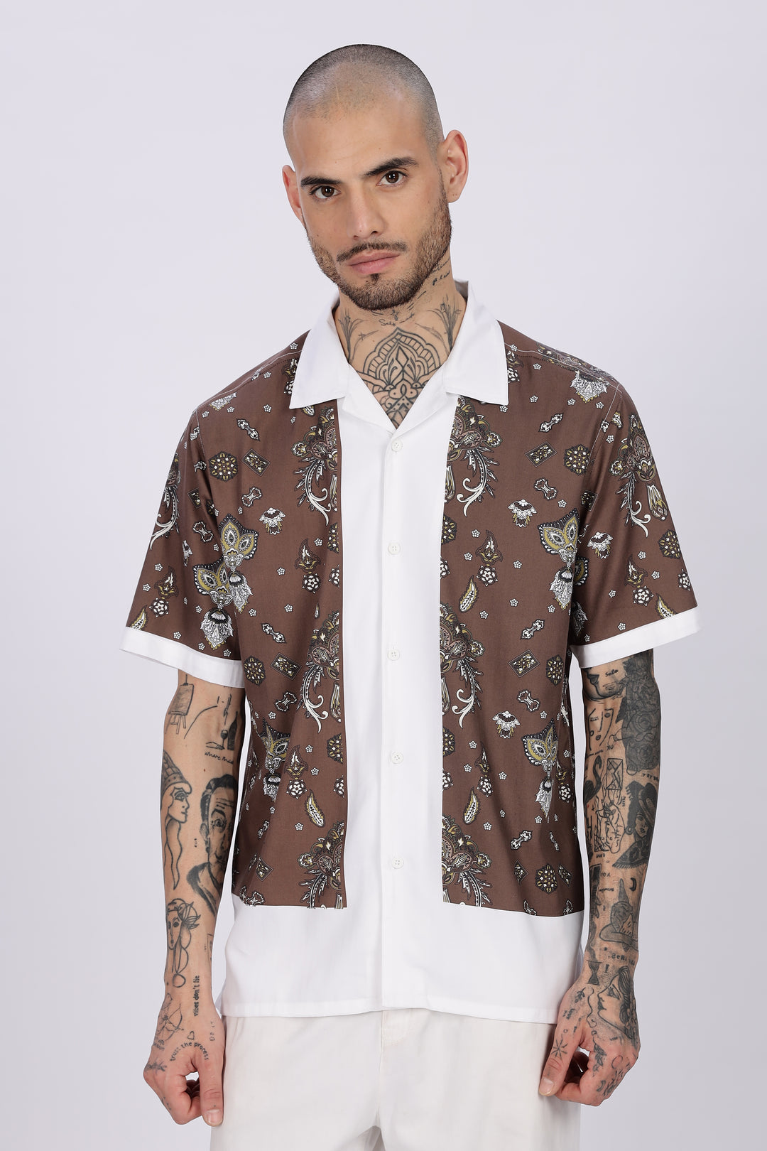 Bandana Block Printed Cuban Shirt