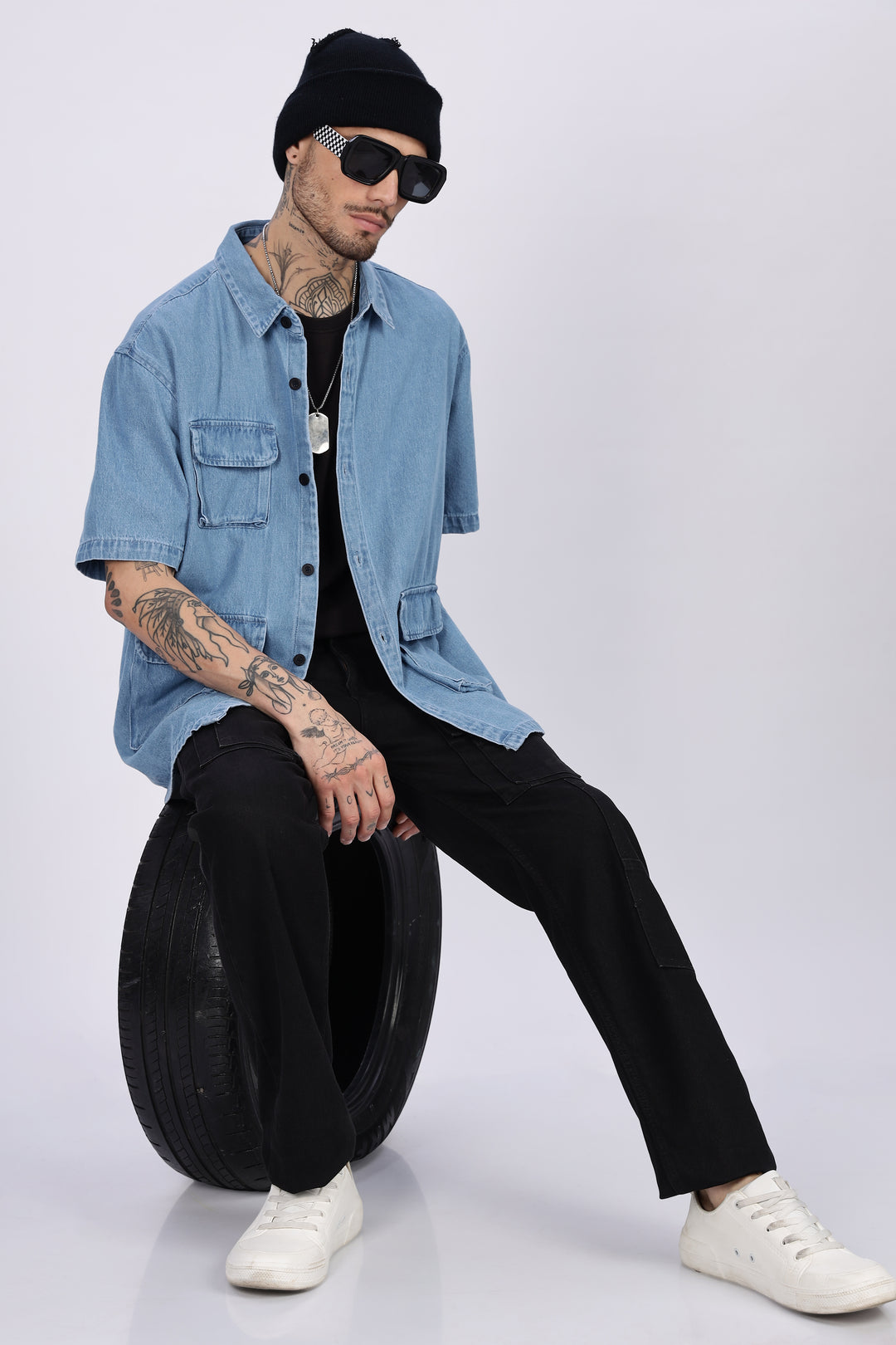Denims: Ice Utility Oversized Shirt