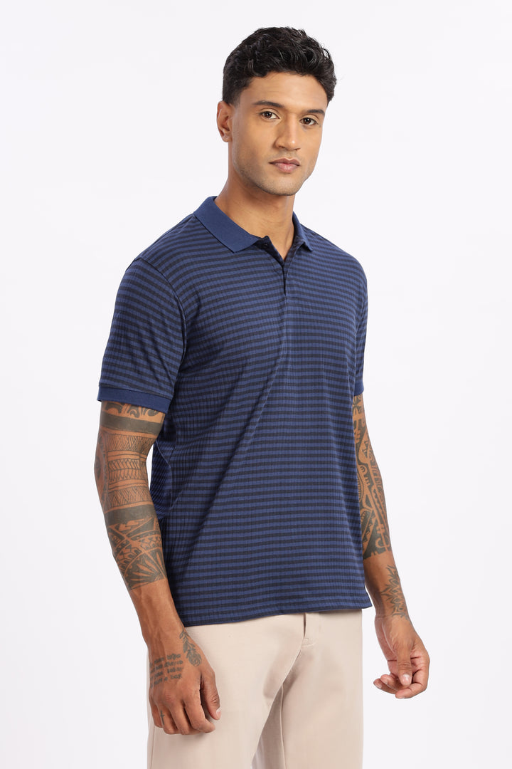 Blue Stripes Polo T-shirt