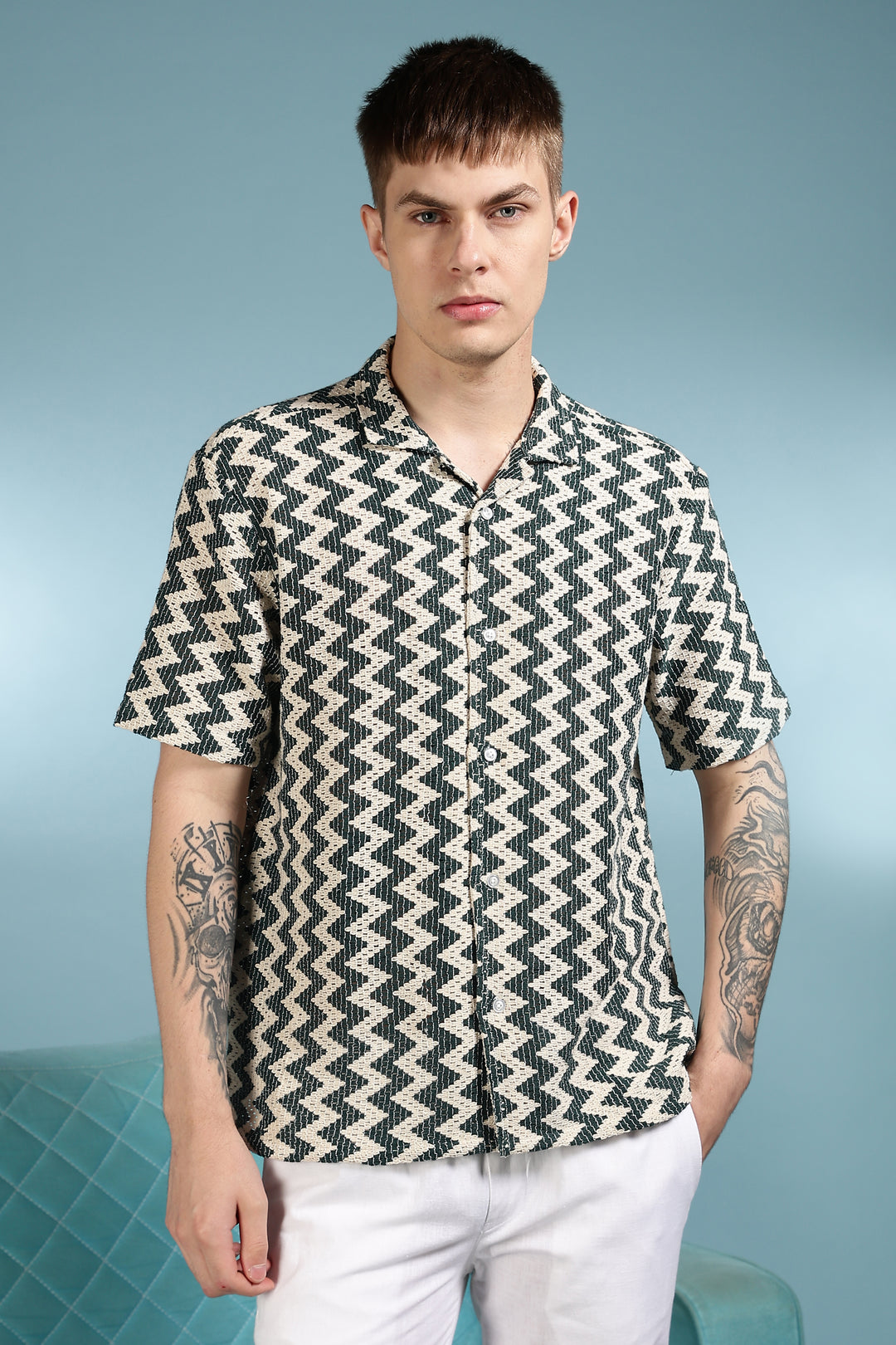 Twisty Green Crochet Shirt