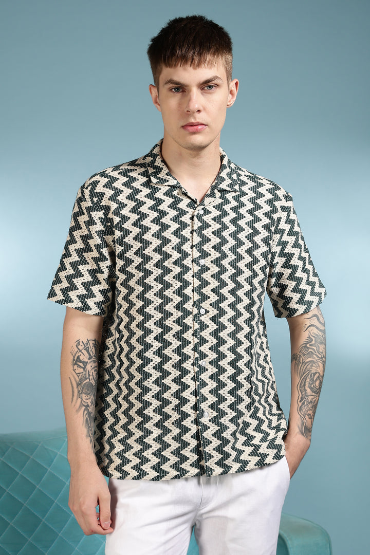 Twisty Green Crochet Shirt