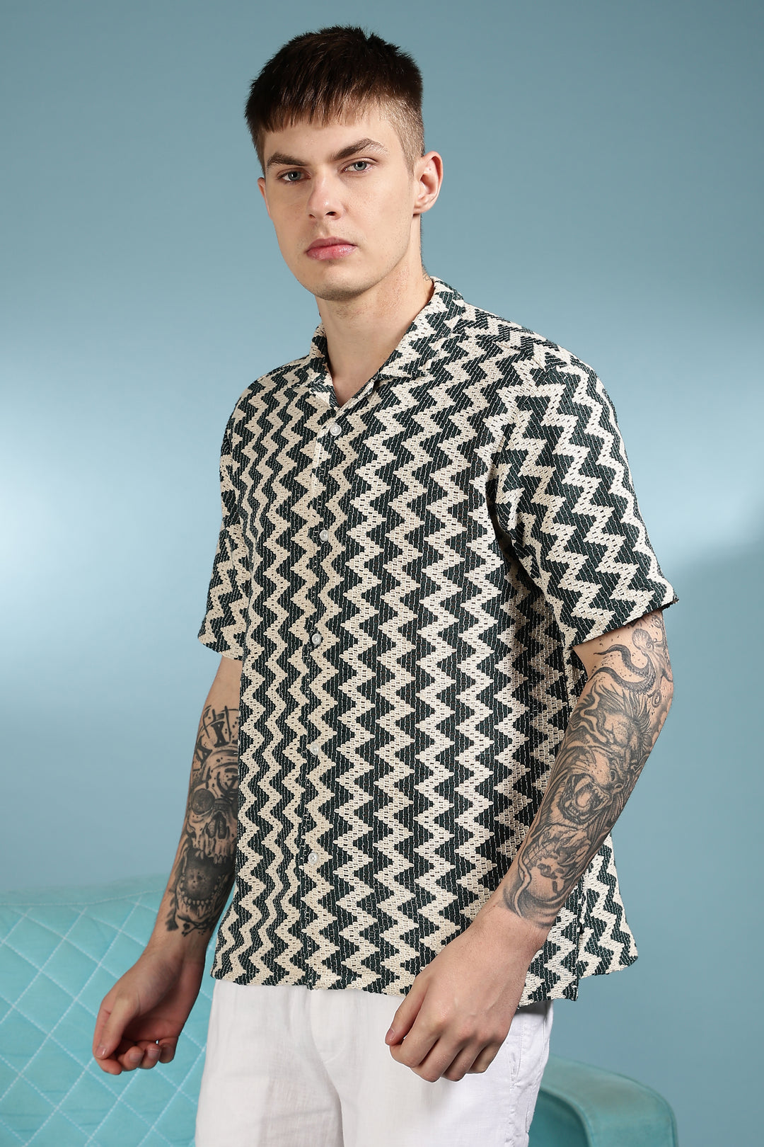 Twisty Green Crochet Shirt