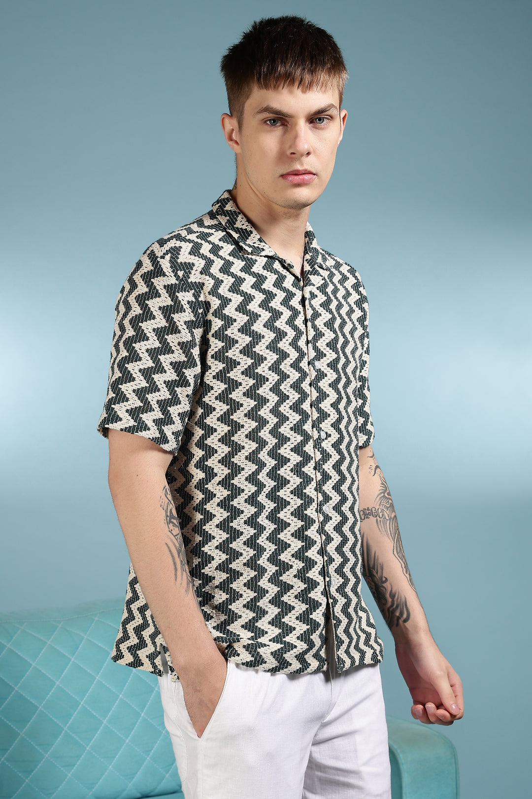 Twisty Green Crochet Shirt