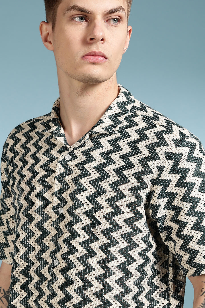 Twisty Green Crochet Shirt