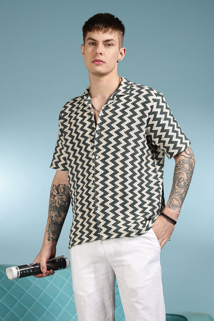 Twisty Green Crochet Shirt