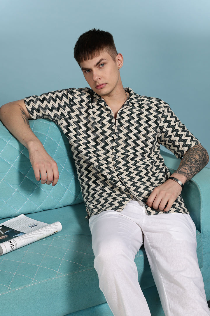 Twisty Green Crochet Shirt