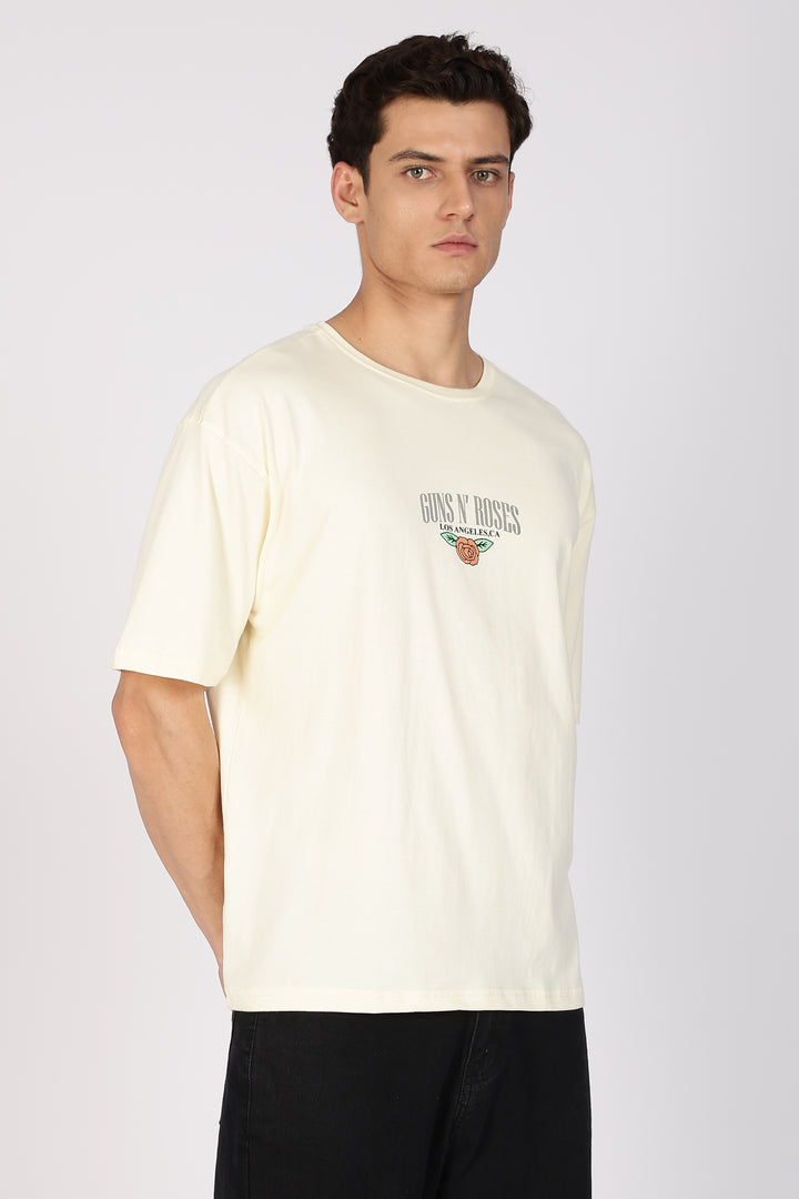 Guns and Roses: Eagle Cream Oversized T-shirt