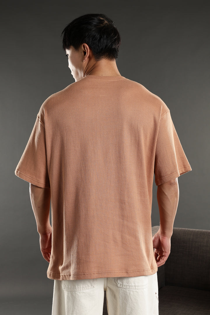 Mandarain Collar : Knitted Brown shirt