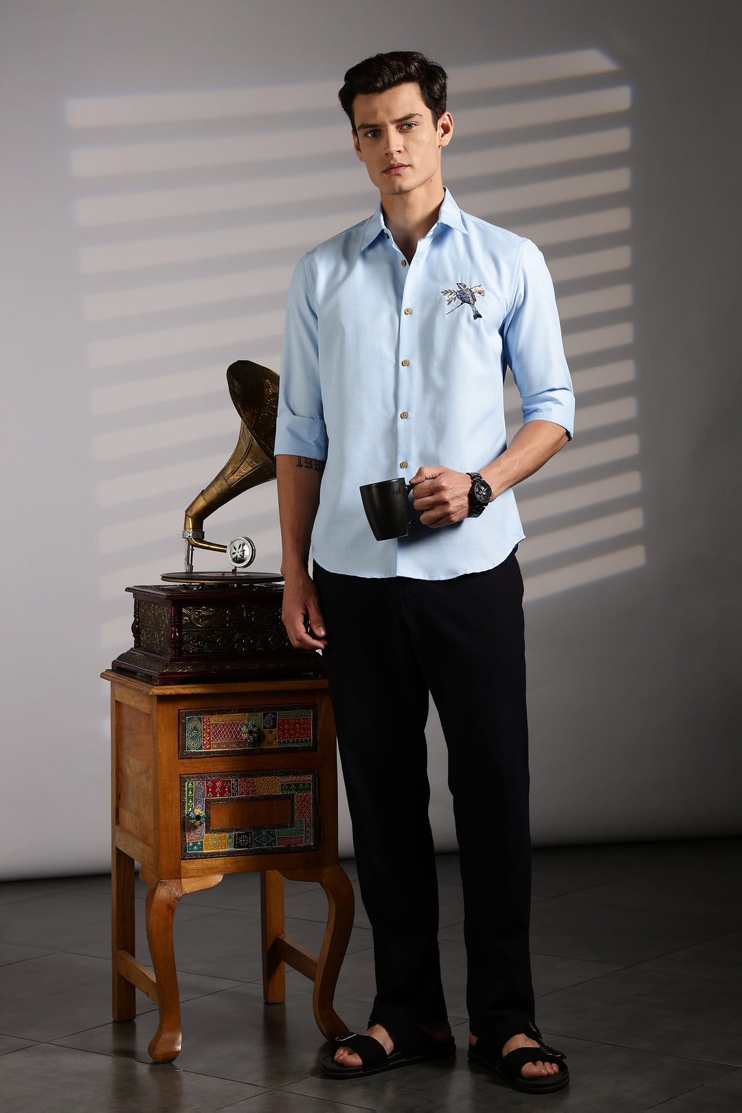 Birdy Blue Embroidery Shirt