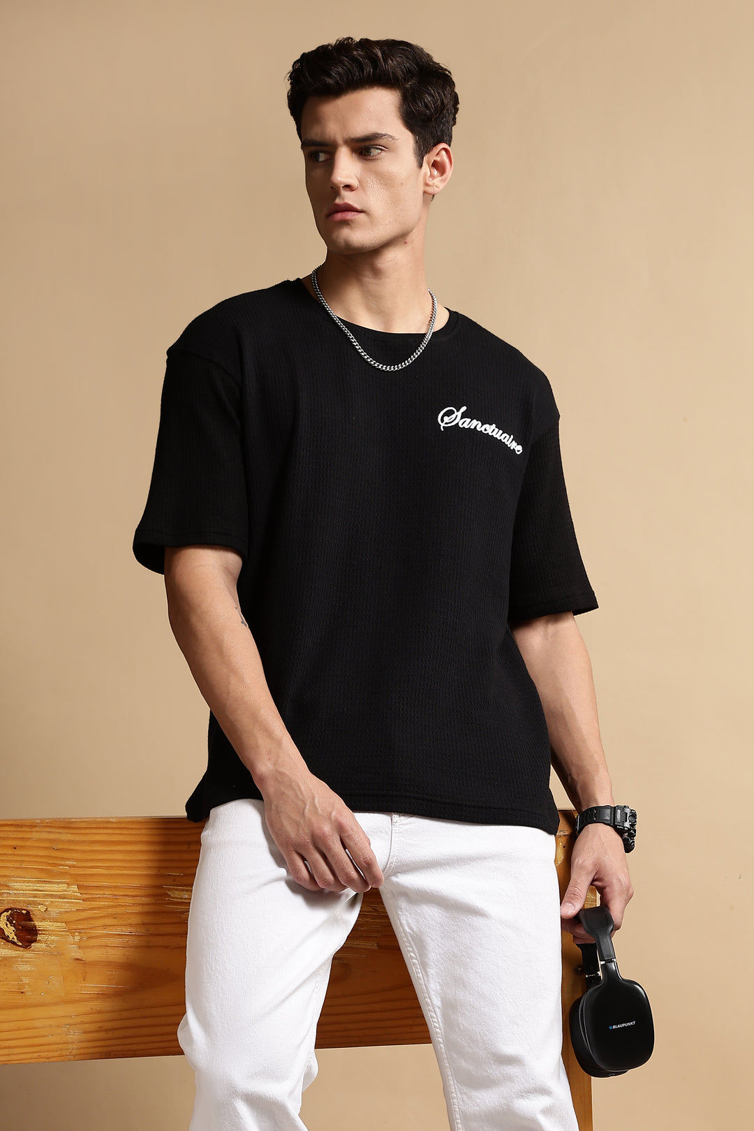 Sanctuaire Black Oversized T- Shirt