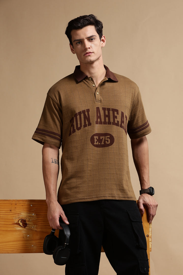 Run Ahead Oversized Brown Polo