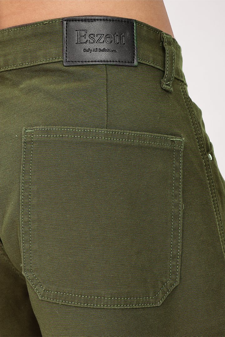 Utility: Multi-Pockets Olive Twill Cargo Pants