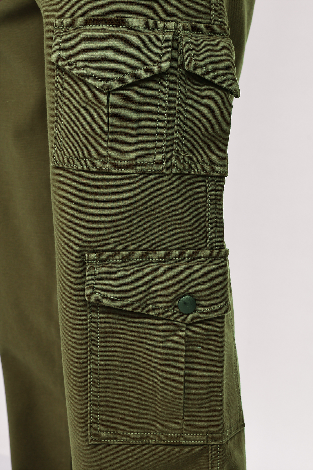 Utility: Multi-Pockets Olive Twill Cargo Pants