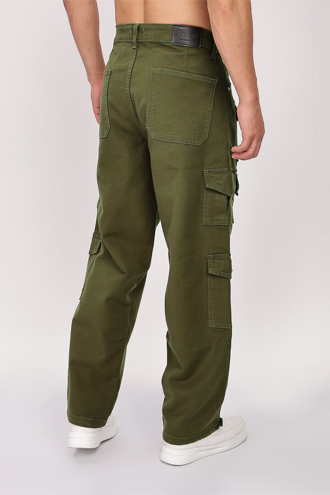 Utility: Multi-Pockets Olive Twill Cargo Pants