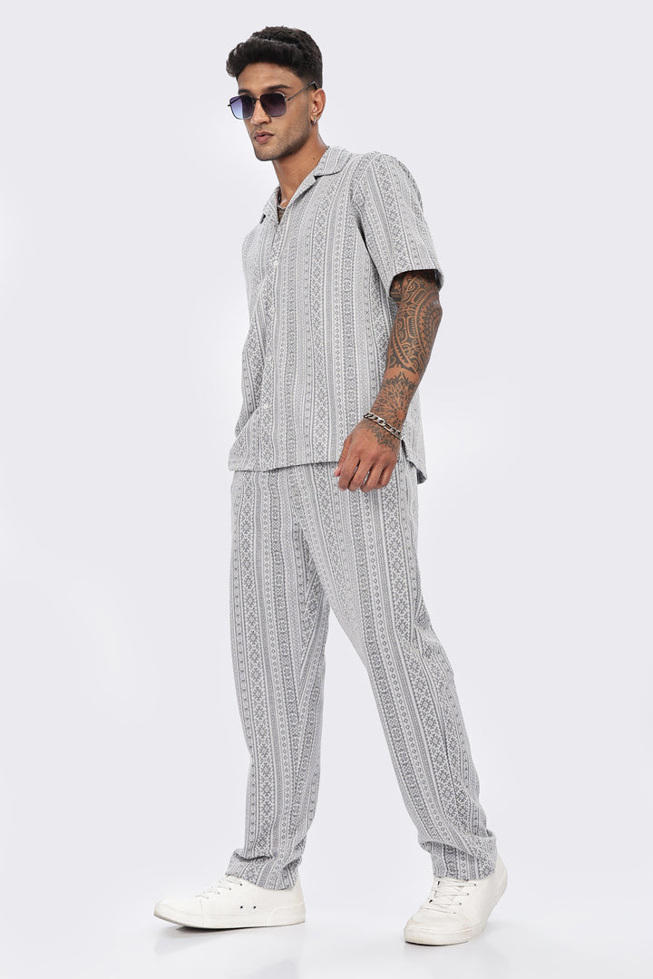 Blue Jaquard Co-ord Set