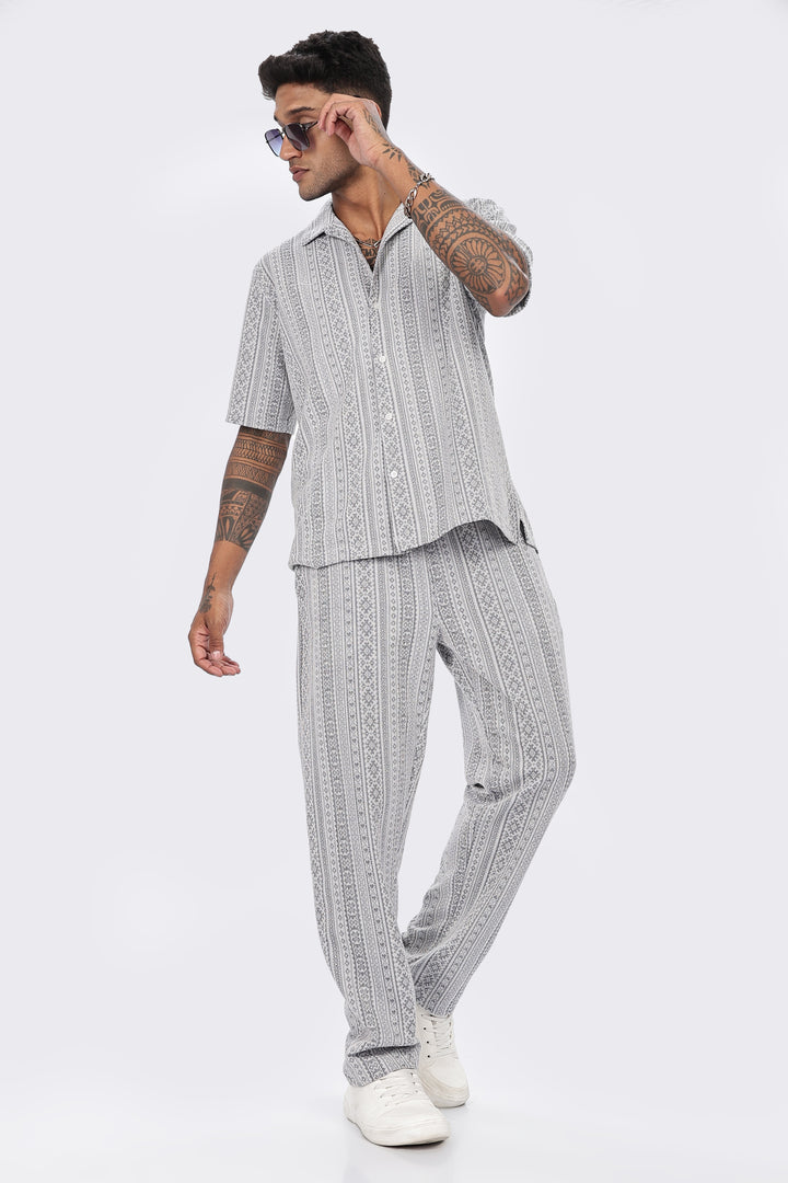 Blue Jaquard Co-ord Set