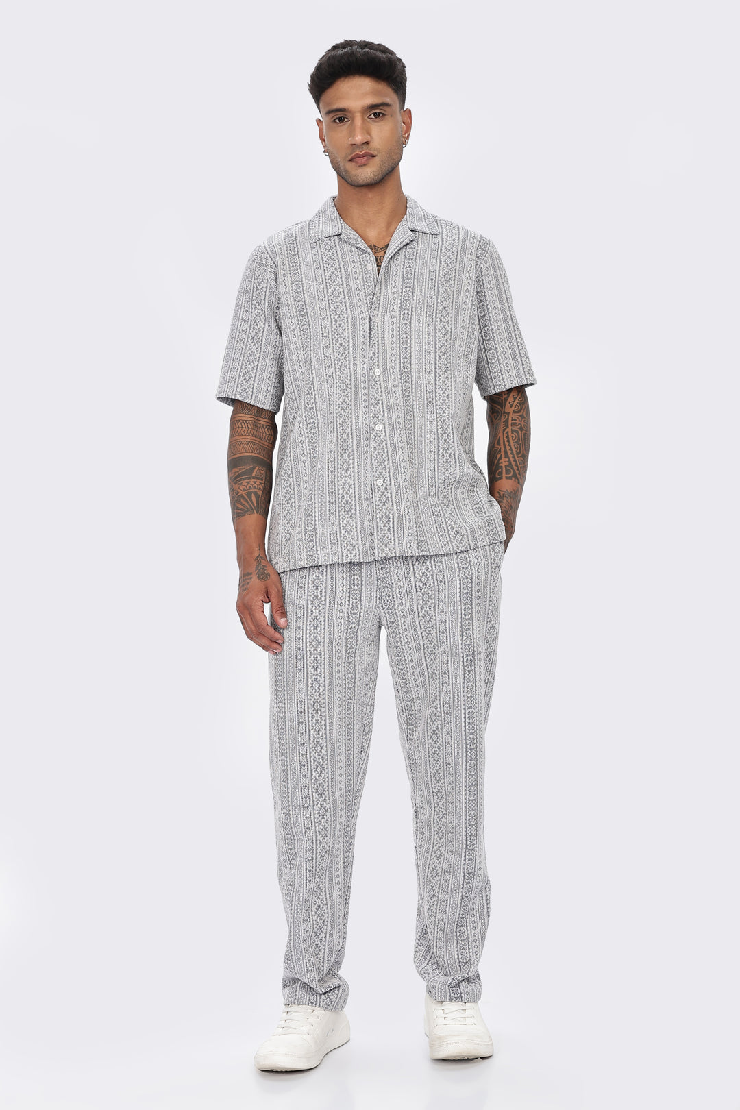 Blue Jaquard Co-ord Set