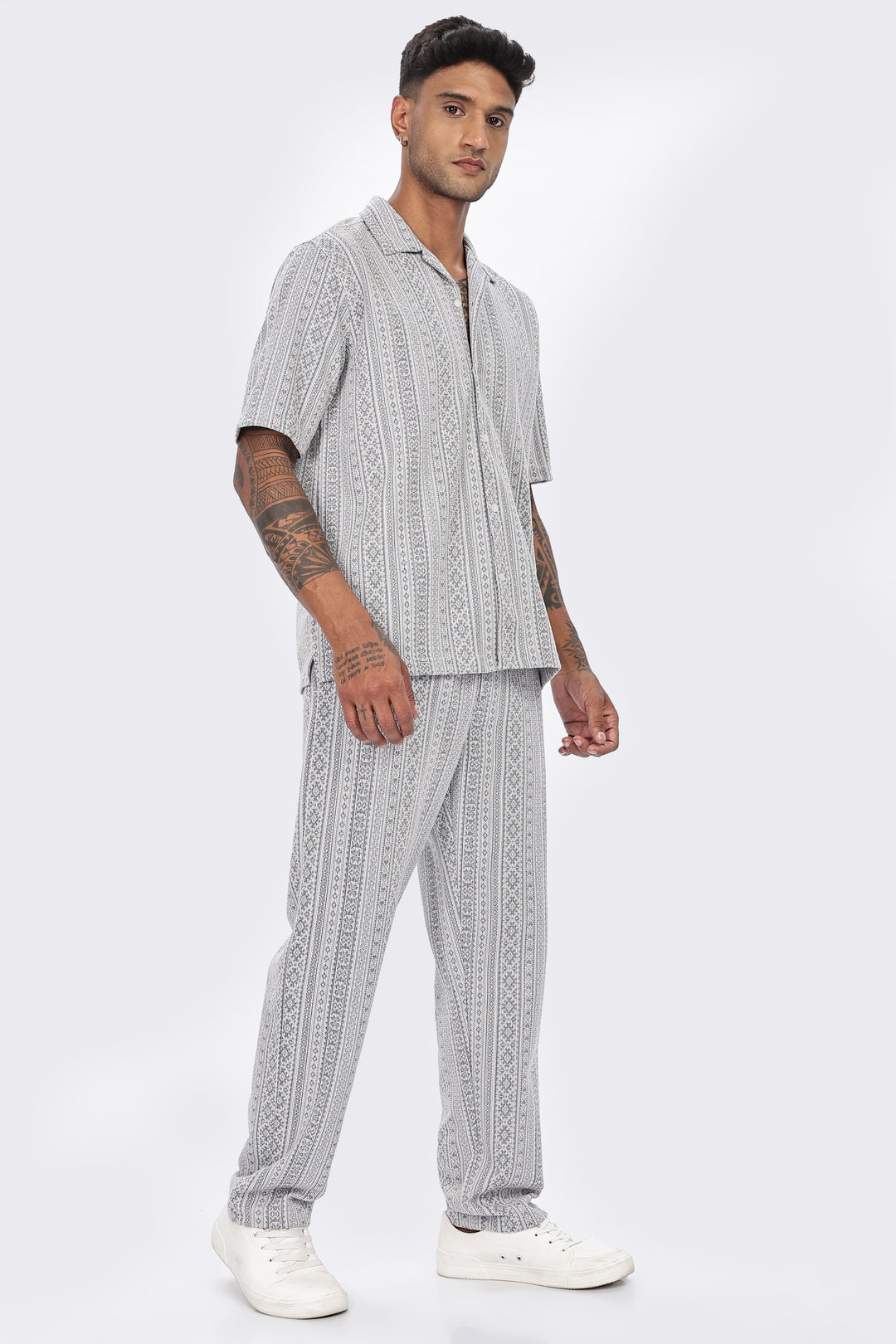 Blue Jaquard Co-ord Set