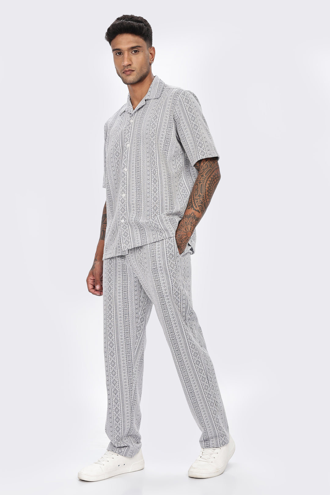 Blue Jaquard Co-ord Set