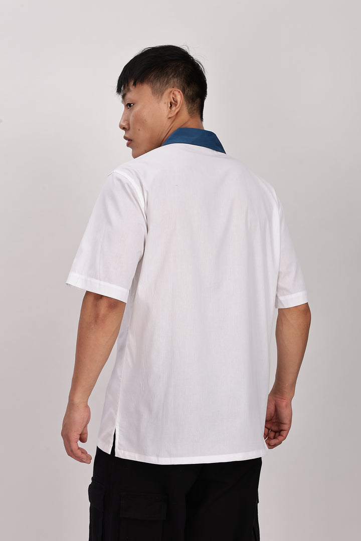 Limitless: Embroidery White Cotton Cuban Shirt