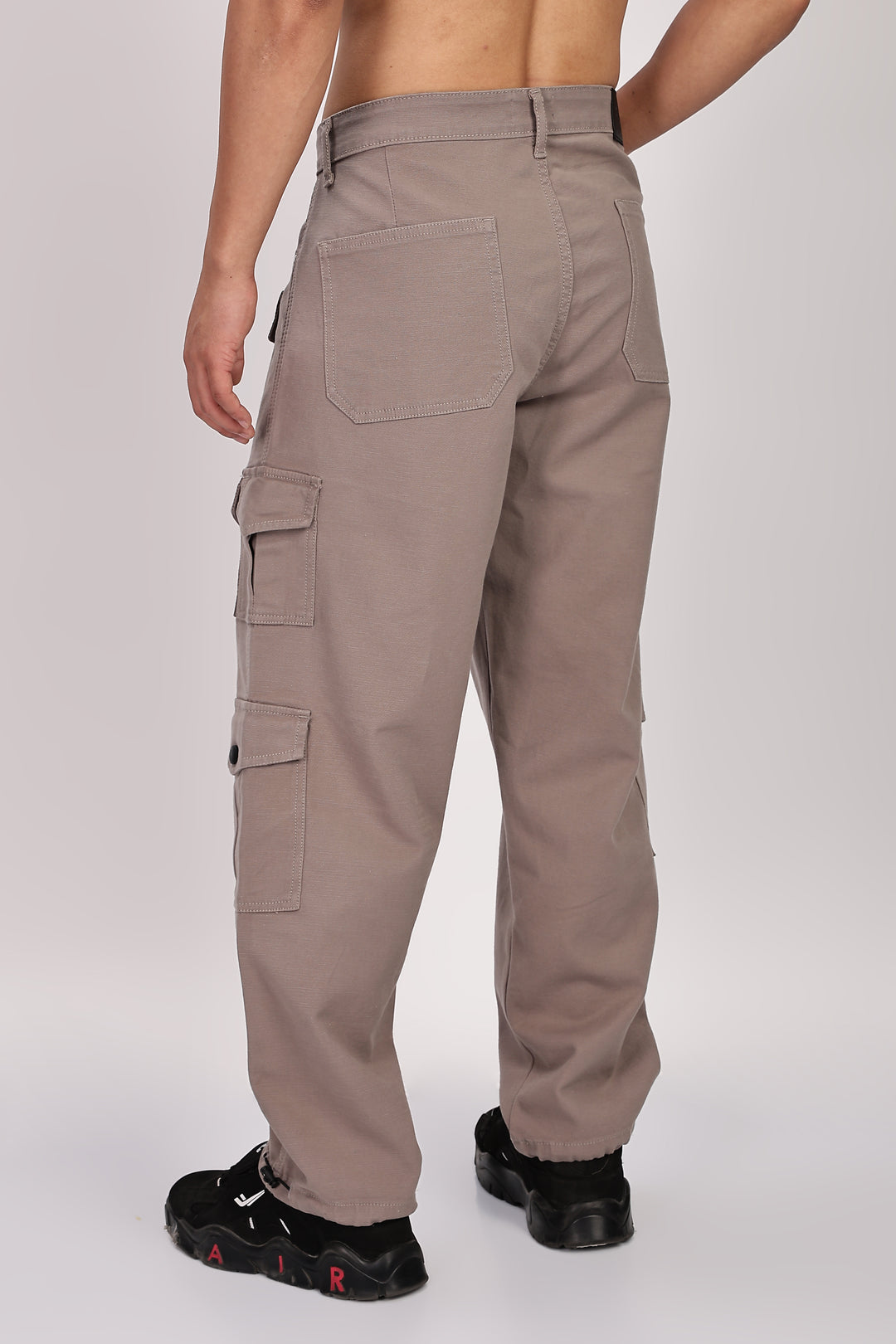 Utility: Multi-Pockets Cream Twill Cargo Pants