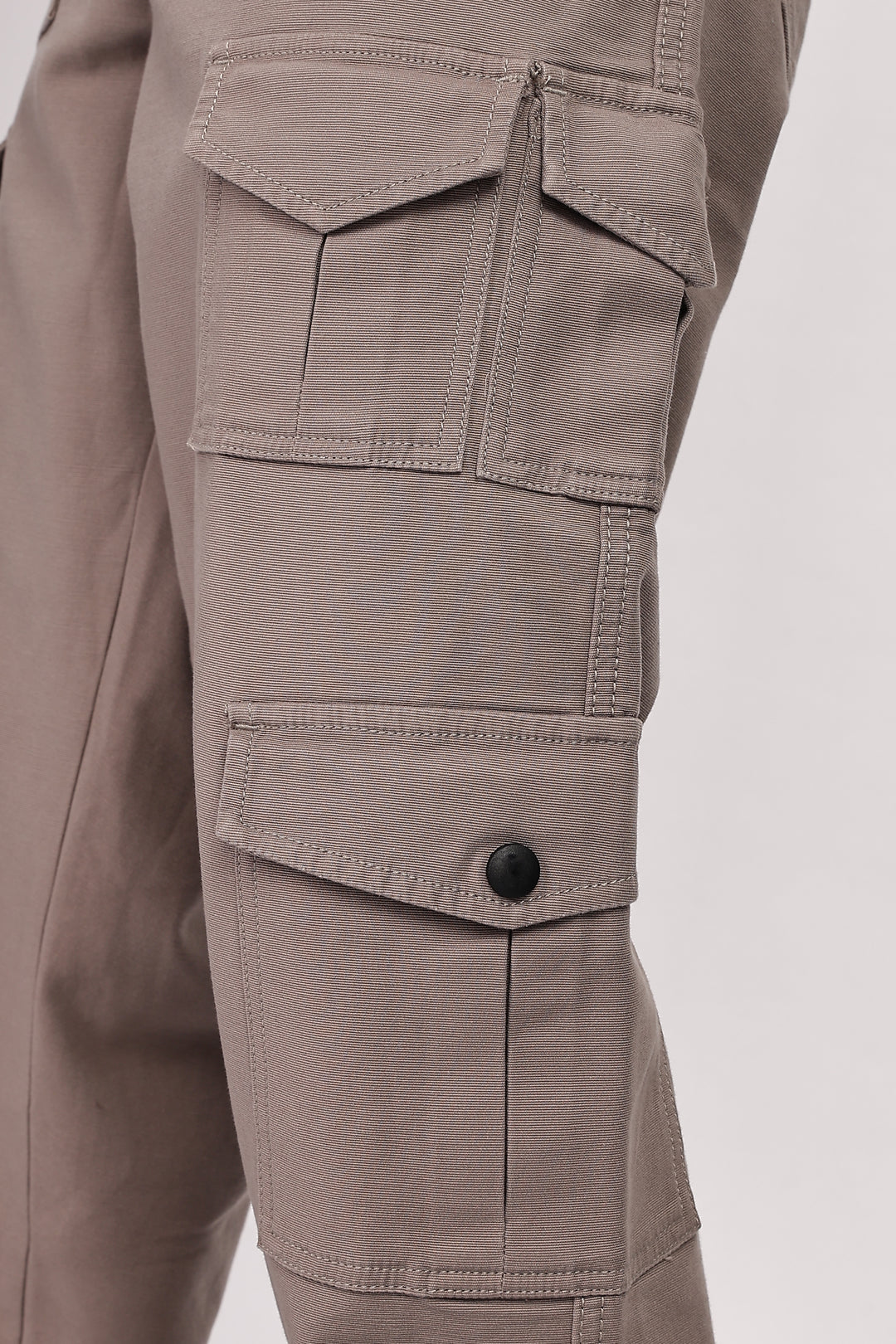 Utility: Multi-Pockets Cream Twill Cargo Pants