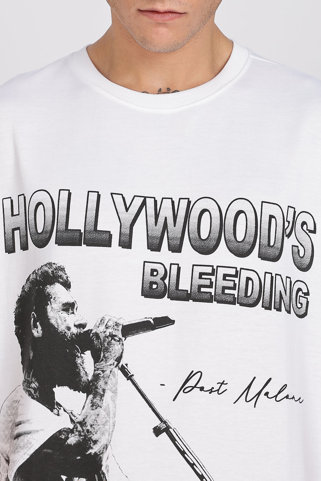 Hollywood's Bleeding: White Oversized T-shirt