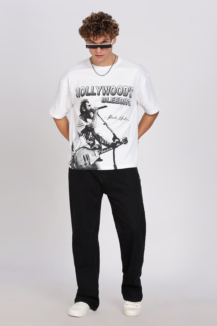 Hollywood's Bleeding: White Oversized T-shirt