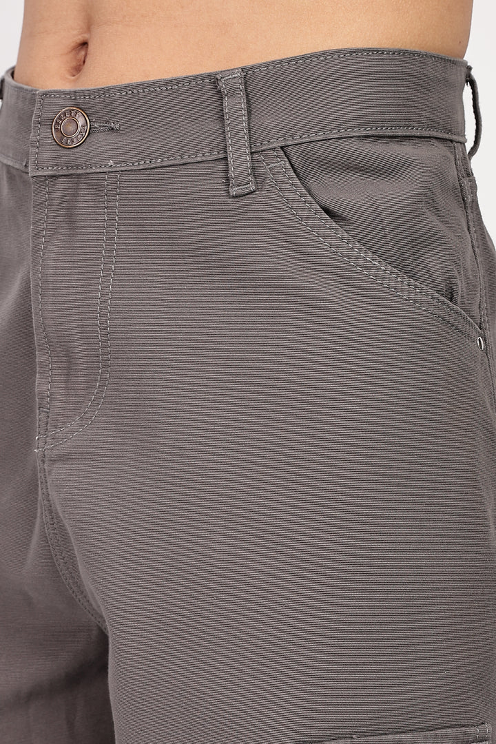 Baggy Greyish Brown Premium Cotton Cargo Pants