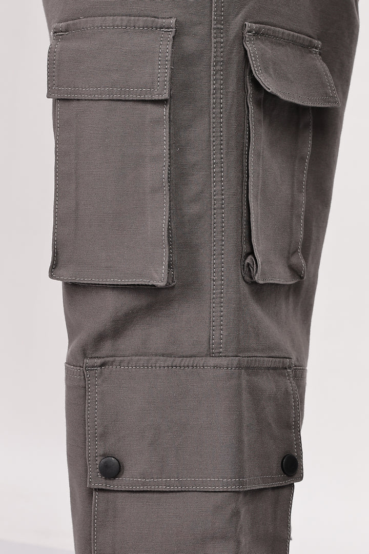 Baggy Greyish Brown Premium Cotton Cargo Pants