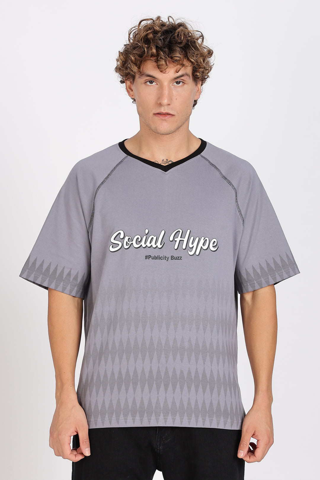 Social Hype: Grey Oversized T-shirt