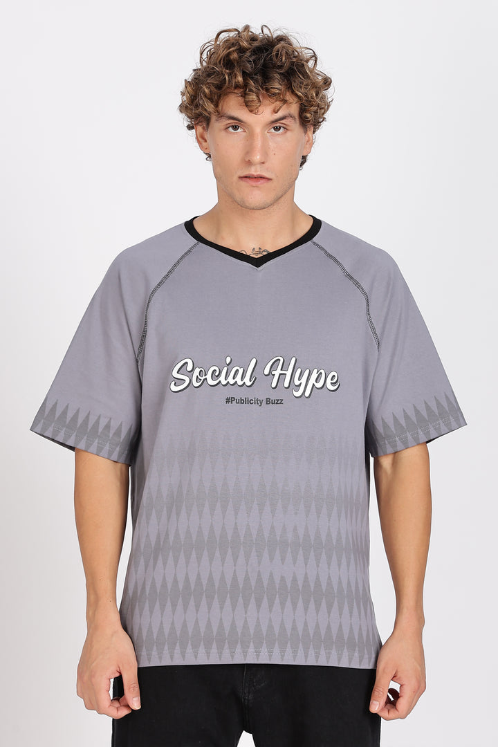 Social Hype: Grey Oversized T-shirt