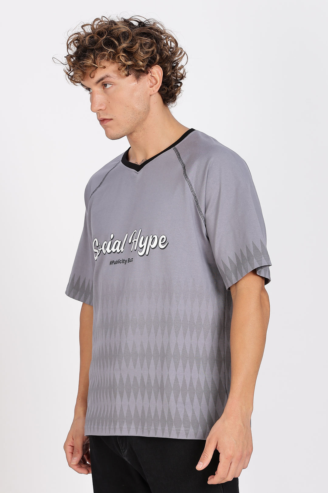 Social Hype: Grey Oversized T-shirt