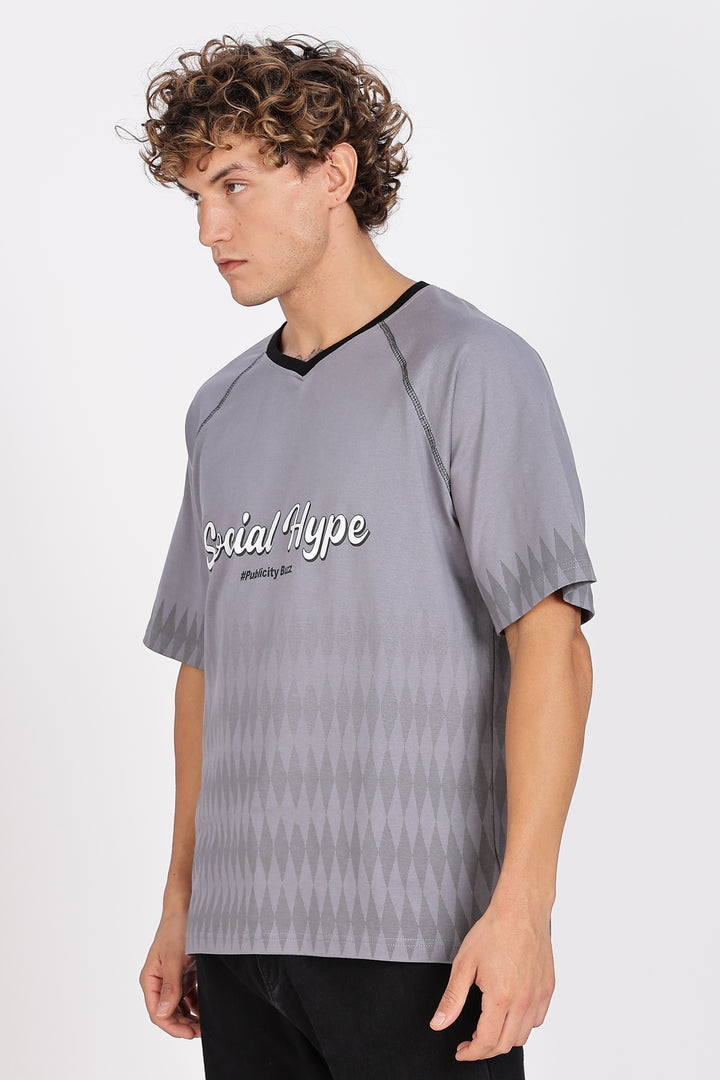 Social Hype: Grey Oversized T-shirt