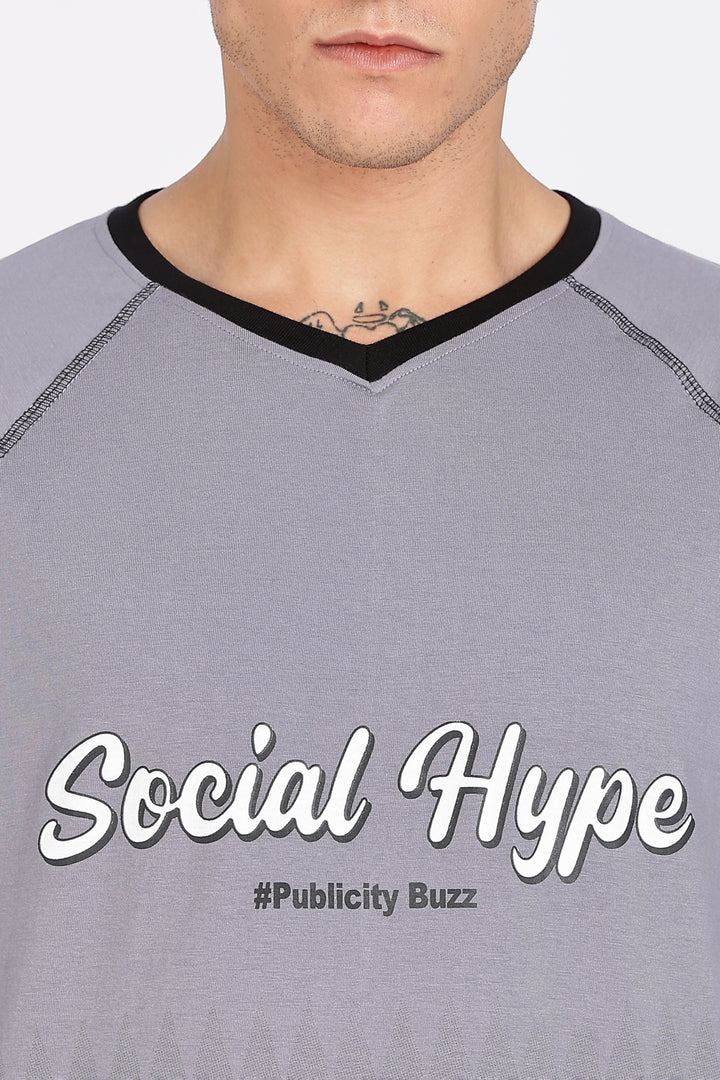 Social Hype: Grey Oversized T-shirt