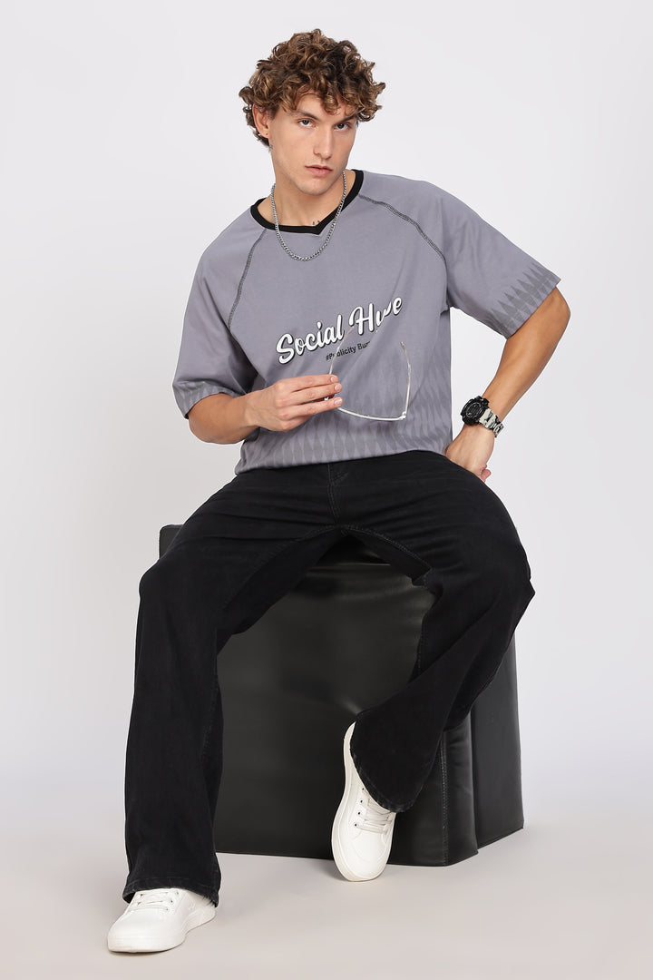 Social Hype: Grey Oversized T-shirt
