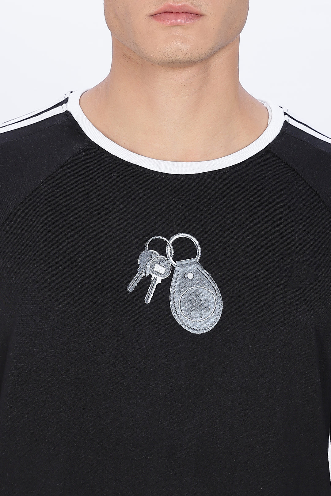 Grey Keychain: Black Oversized T-shirt